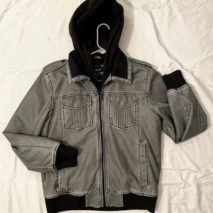 Grey Faux Leather Jacket